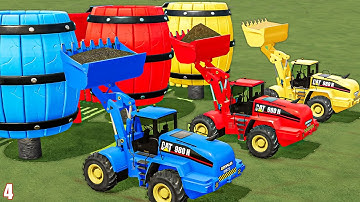 BIG LOADER OF COLORS! TRANSPORT CAT LOADERS TO HIGH SALES RAMP! FRUIT JOBS! FS22