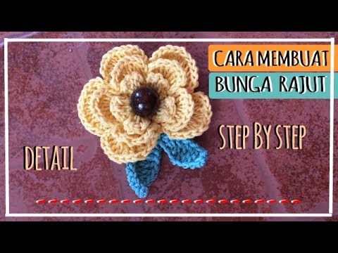 Cara Membuat Bunga Rajut Youtube