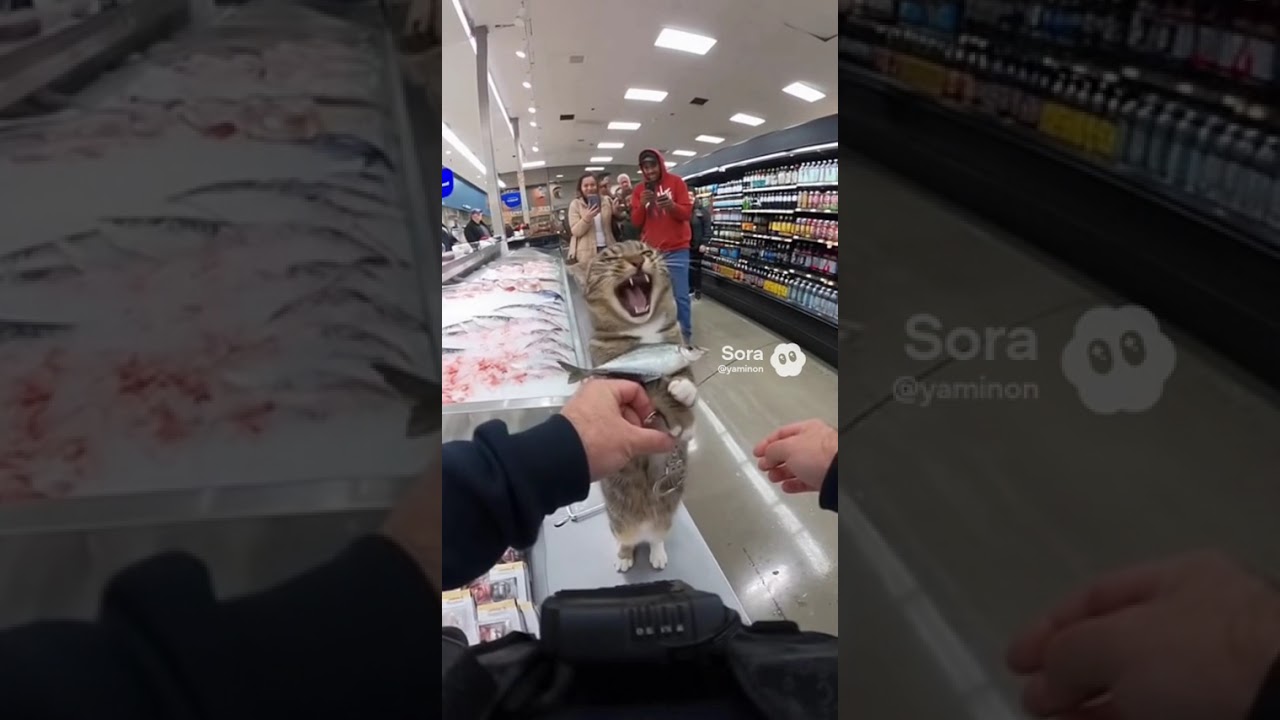 Officer Arrests Cat for Stealing Fish 😂🐱🍣 | Funniest Grocery Store Moment