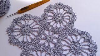 картинка: Ажурный мотив крючком . Соединение. Easy crochet motif patterns