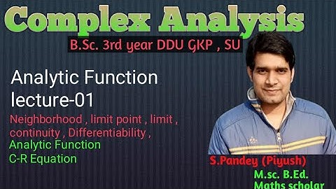 Complex Analysis | Analytic function lect-01| DDU GKP| SU | RML UNIVERSITY| B.Sc #analyticfunction