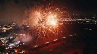 Google Headquarters seen through the Independence Day fireworks in California July 4, 2026