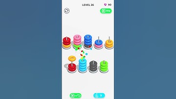 Color Hoop Stack Level 26 Solution 🏆🏆 #shorts