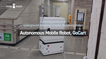 Gocart Delivering products at underground shopping complex #유진로봇
