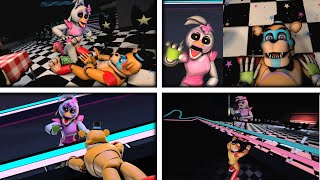 [FNAF: SB] Glamrock Chica vs Glamrock Freddy - All Perspective Compilation