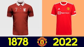 2021-22 جميع قمصان مانشستر يونايتد من 1878 إلى 2022 | تطور مجموعات مانشستر يونايتد لكرة القدم