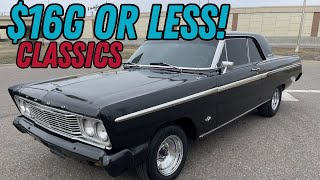 Classic Cars for Sale $16,000 or Less! Affordable Car Prices |  Ford, Chevy, Cadillac, Oldsmobile
