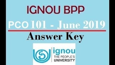 IGNOU BPP PCO 101 - June 2019 Answer Keys - Learning Science