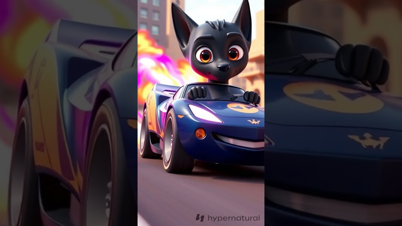 turbo racers cartoon clash on futuristic track copy vertical