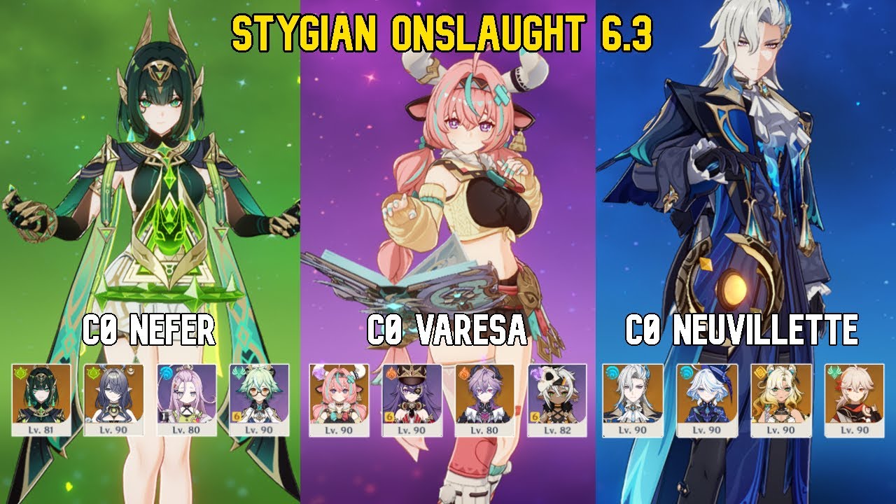 Stygian Onslaught - Fearless | C0 Nefer - C0 Varesa - C0 Neuvillette | Genshin Impact 6.3