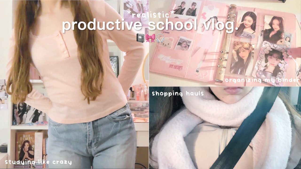 Продуктивный школьный видеоблог 🎧: последняя учебная неделя, покупки, усердная учеба, организация...