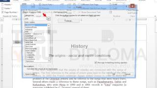 There is a header in the current document. Insert a field displaying the document name in Title...