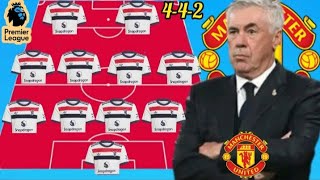 Amorim Sack Letter ~ Manchester United Potential 4-4-2 Line up Under Carlo Ancelotti Season 2025/26