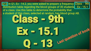 Class - 9th, Ex - 15.1 Q13 (Probability) Maths NCERT CBSE