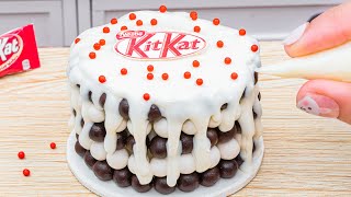 🍥The Best Melted White Mini Chocolate KITKAT Cake 🍰 Fantastic Miniature KITKAT Cake Making Ideas