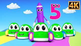 five little cars counting learning song kids