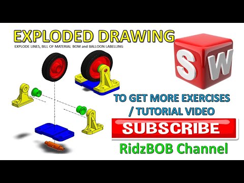Solidworks Tutorial Explode lines, Bill of Material BOM, Balloon Labelling  #RidzBOB