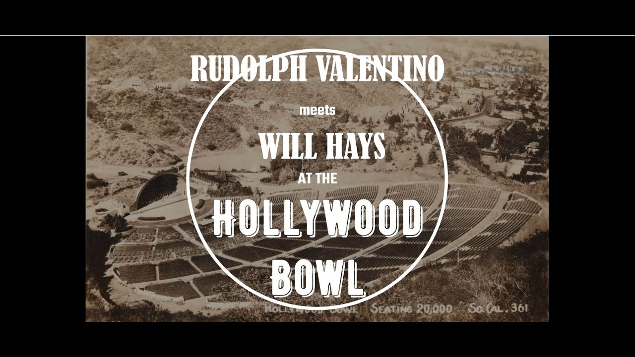Rudolph Valentino at the Hollywood Bowl July 1922 to meet Will Hays