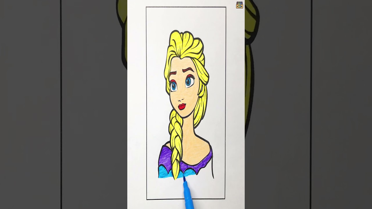 Disney Princess Elsa Coloring Pages & Coloring Book - Frozen - How to Draw & Color