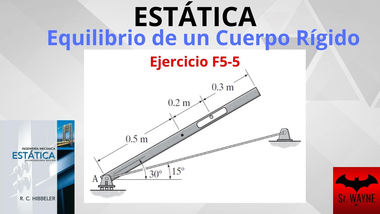 ESTÁTICA: Equilibrio de un Cuerpo Rígido | Ejercicio F5-5 R.C. HIBBELER