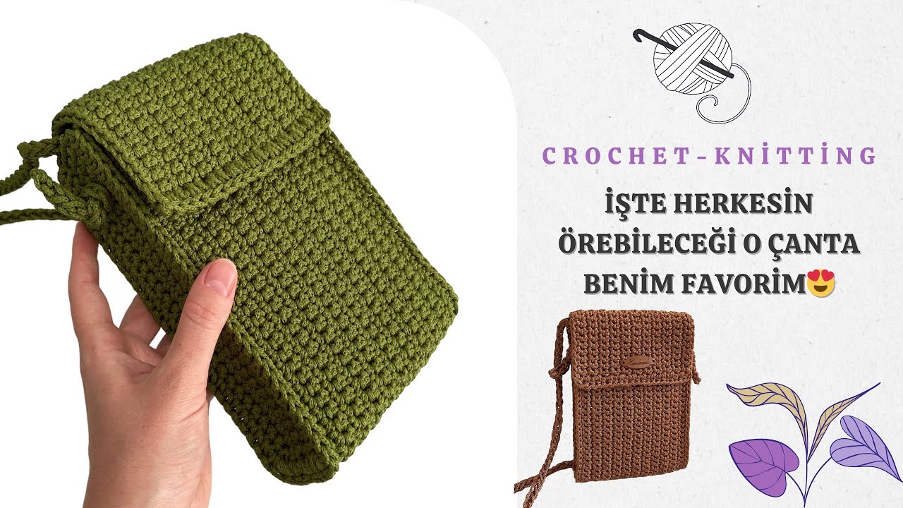 Polyester Makrome İle Örgü Telefon Çantası | Phone Bag