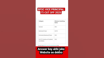 bosc vice principal iti cut off 2025 #bpscviceprincipleiticutoff2025 #bpscviceprinciplecutoff2025out