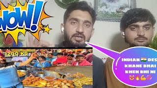 Desi Jatt Indian Street Food Nashta 😍 Sher e Punjab Burj Khalifa Samosa, Dal 💞🇮🇳|PAKISTANI REACTION