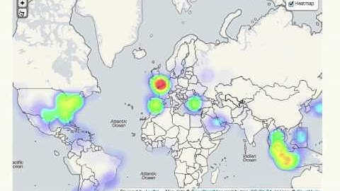 Heatmap visualization of tweet stream
