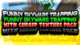 FUNNY TRAPPING PLAYERS WITH A CURSED TEXTURE PACK | MinecraftPE Hive SkyWars 1.16+
