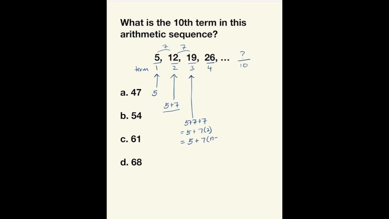 what-is-the-10th-term-in-this-arithmetic-sequence-youtube