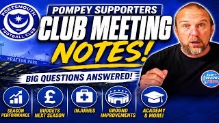 Pompey’s Plans REVEALED! Budgets, Injuries, Ground Upgrades & More