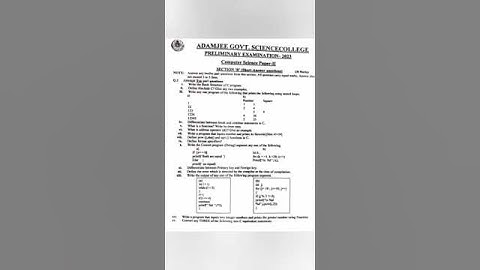 2nd year computer science guess paper 2023/second year adamjee computer preliminary examination 2023