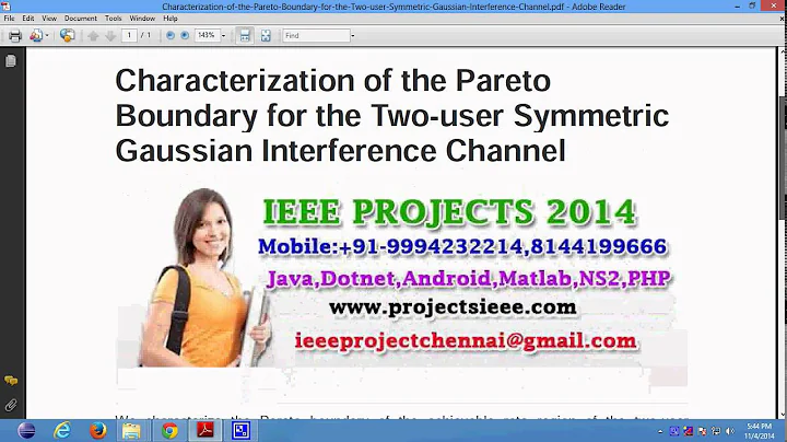 Characterization of the Pareto Boundary for the Two user Symmetric Gaussian Interference Channel