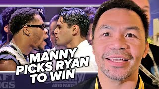 Manny Pacquiao says Ryan Garcia beats Haney; Reacts to Jake Paul vs Mike Tyson!
