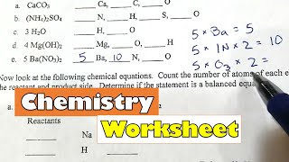 HS Chemistry - Keeping Track Of Atom | Short And Simple Worksheet