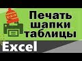 Печать шапки на каждом листе excel. Сквозные строки и столбцы в Экселе