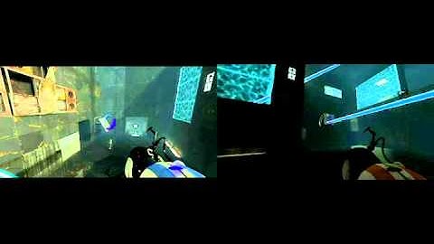Portal 2 Co-op Chapter 3 Part 2 (Dual view)
