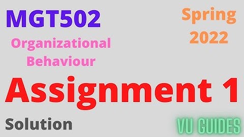 MGT502 Assignment 1 Solution Spring 2022 / MGT502 Assignment solution 2022 #vu #mgt502 #assignment