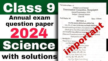 Class 9 annual exam Science question paper 2024 solutions SEBA Bonagaigaon