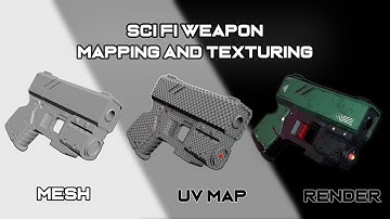 How to Modeling Stylized Weapon: Mapping, Texuring and Final Render! #3dsmax #weapons #gaming