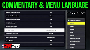 NBA 2K26: How to Change Main Menu & Commentary Language