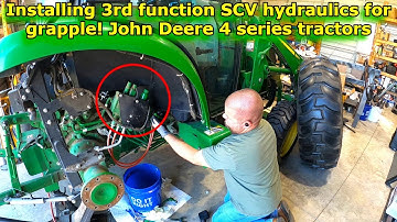 Installatie van een SCV-regelklep voor de 3e functie in een John Deere 4-serie. Grijperbediening ...