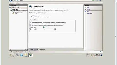 How to use HTTP Redirect in a Windows 2008 R2 server