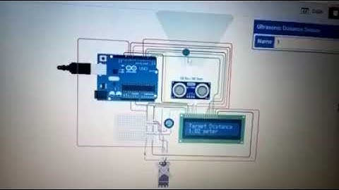 Radar using LCD, Arduino Uno, potentiometer, servo motor, resistor Ultrasonic sensor.