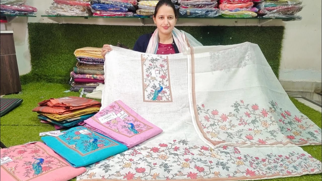 नए साल पर 🤗 नए डिजाइनर सूट सेल से भी सस्ते🥳 खादी लिनन काॅटन में ☎️ 7988909096# latest # trending #