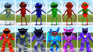 All Mecha Titan Family vs Color Big Bug Smiling Critters - Poppy Playtime Chapter 4?