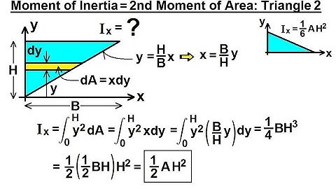 Mechanical Engineering: Ch 12: Moment of Inertia (42 of 97)  = 2nd Moment of Area: Triangle 2/3