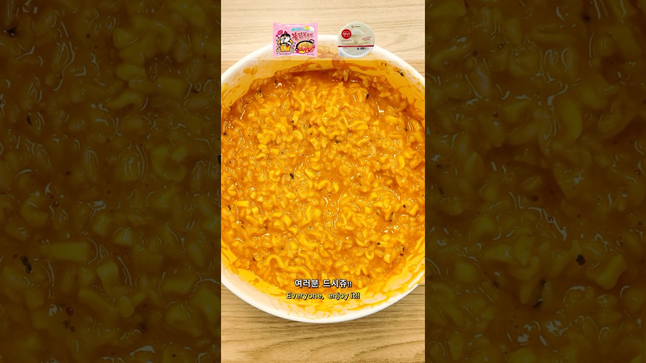 Buldak risotto carbonara  rice+ramen They pair well together#koreanfood #carbonara #risotto #recipe