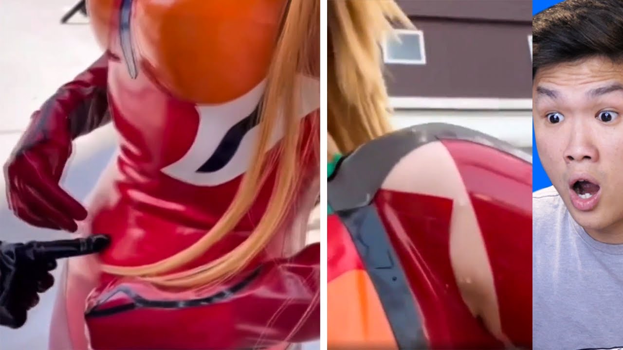 She's leaking through the cosplay 😳 - YouTube