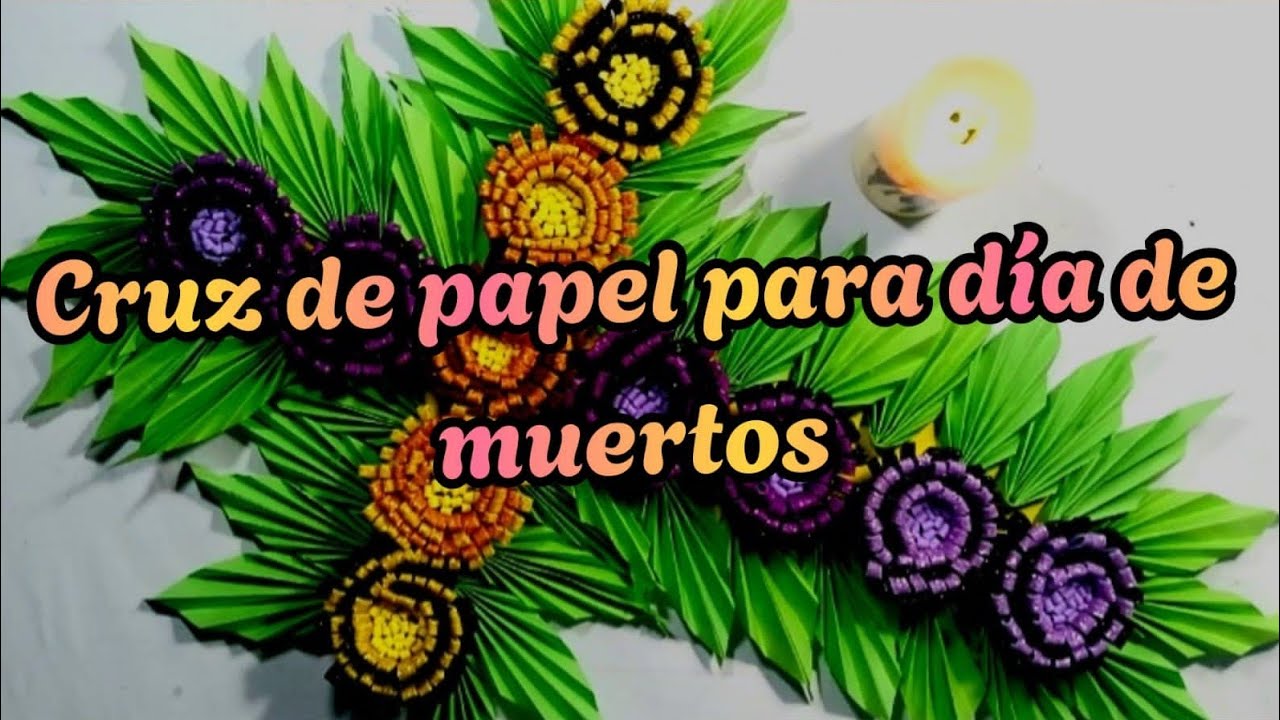 como hacer una cruz para día de muertos con pocos materiales - YouTube
